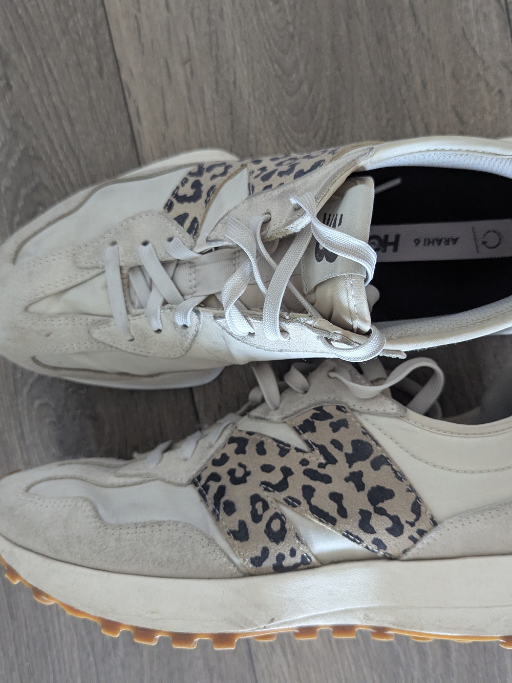 New Balance Women's Sneakers in Beige with Leopard Accents